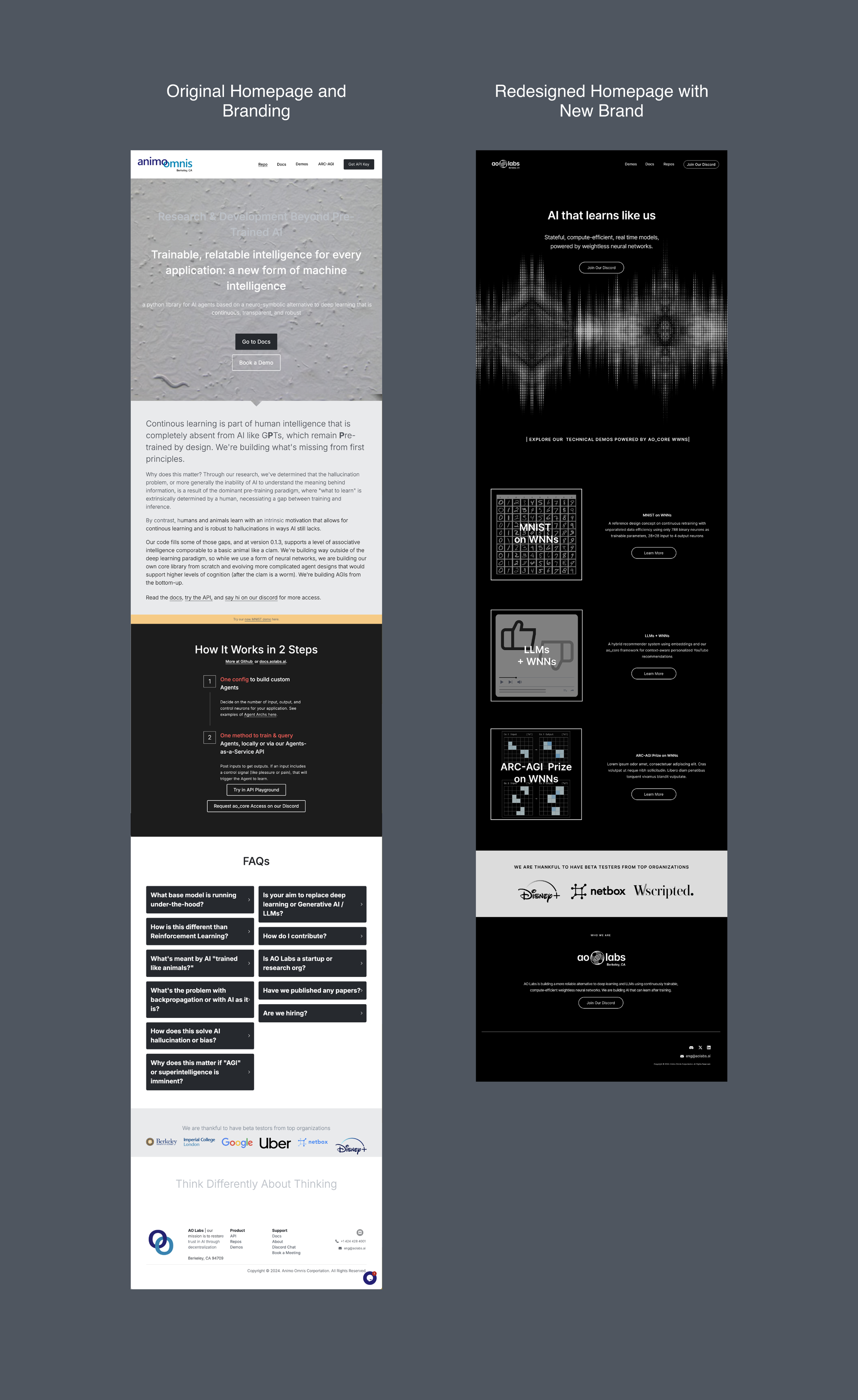 Website wireframes and design system